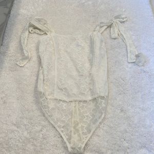 White star corset style body suit NWT
